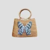Blue and Black Butterfly Handbag