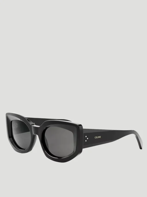 Bold Cat-Eye Black Acetate Sunglasses