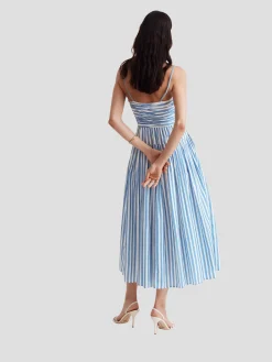 Cameron Ruched Tiered Midi Dress