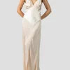 Champagne Silk Charmeuse Bias Cut Slip Gown