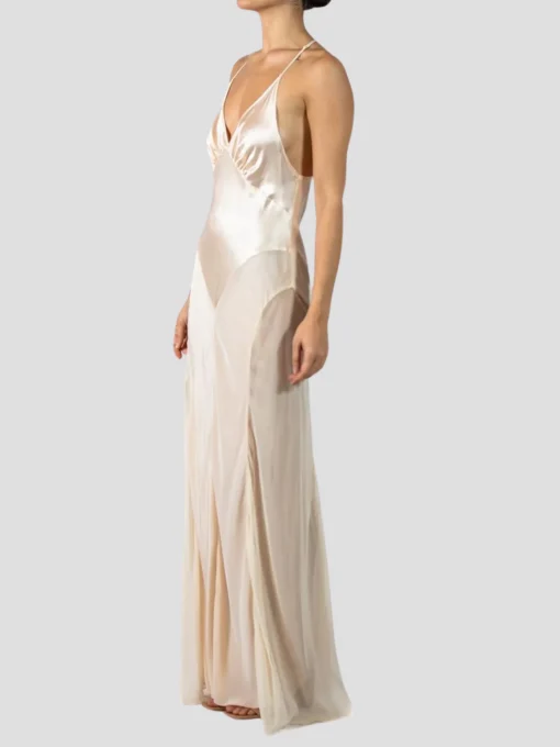 Champagne Silk Charmeuse Bias Cut Slip Gown