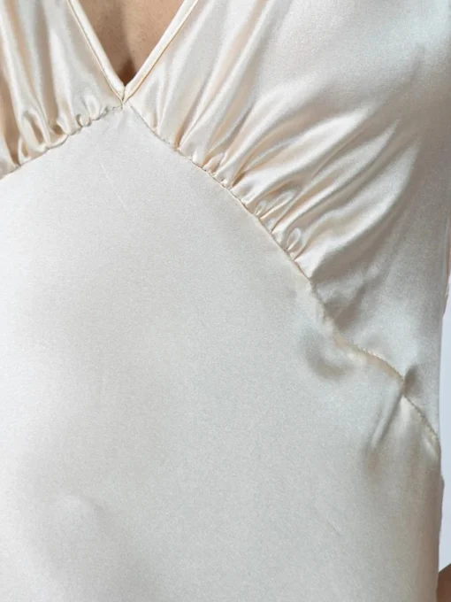 Champagne Silk Charmeuse Bias Cut Slip Gown