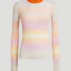 Crewneck Sweater in Orange with Contrast Collar