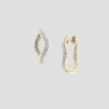 Double Diamond Pavé Wave Hoop