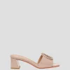 Embroidered Mules in Pink