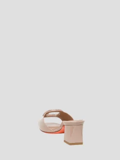 Embroidered Mules in Pink
