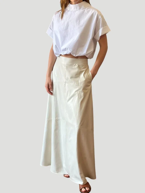 Forever and Always Cotton Cropped Shirt in White