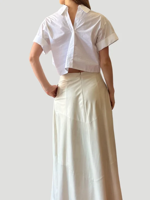 Forever and Always Cotton Cropped Shirt in White