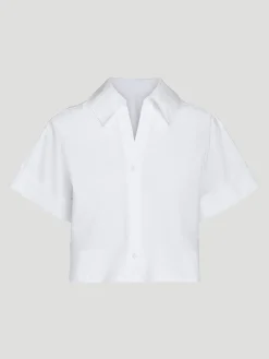 Forever and Always Cotton Cropped Shirt in White