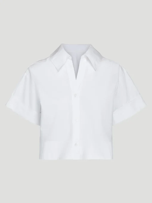 Forever and Always Cotton Cropped Shirt in White