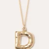 Gold Plated D Pendant with Chain