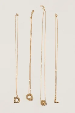 Gold Plated D Pendant with Chain