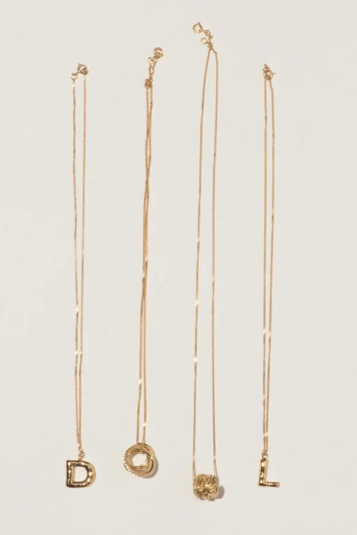 Gold Plated D Pendant with Chain