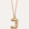 Gold Plated J Pendant with Chain