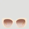 Ivory Triomphe Butterfly-Frame Acetate Sunglasses