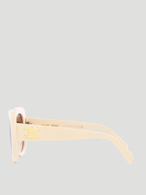Ivory Triomphe Butterfly-Frame Acetate Sunglasses