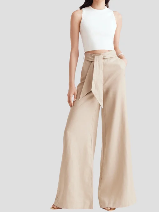 Layla Wide Leg Pant with Sash Belt