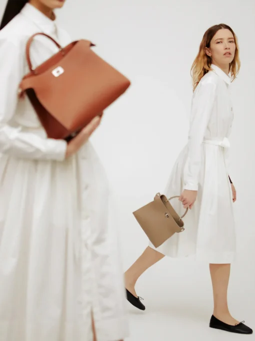 Lutece Mini in Greige Leather