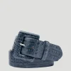 2" Matte Caiman Croc Belt in Navy