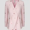 Milo Crystal-Embellishe Crepe Jacket in Pink