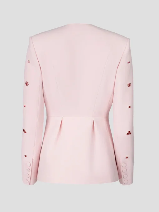 Milo Crystal-Embellishe Crepe Jacket in Pink