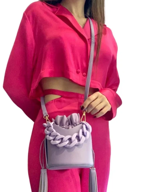 Mini Clara Bucket Bag in Purple