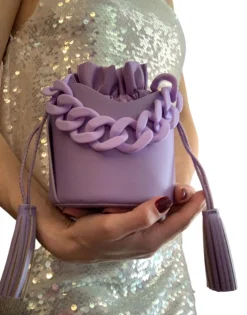 Mini Clara Bucket Bag in Purple