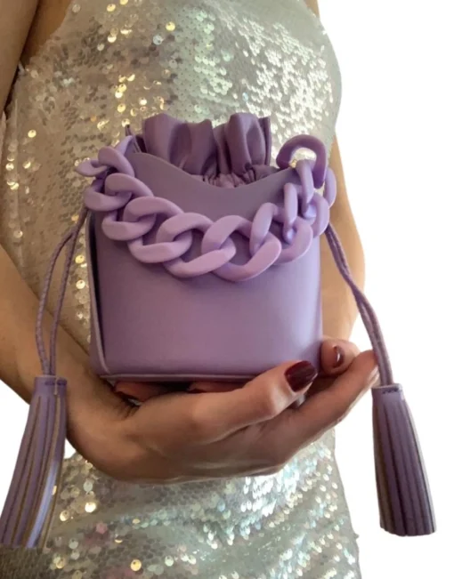 Mini Clara Bucket Bag in Purple