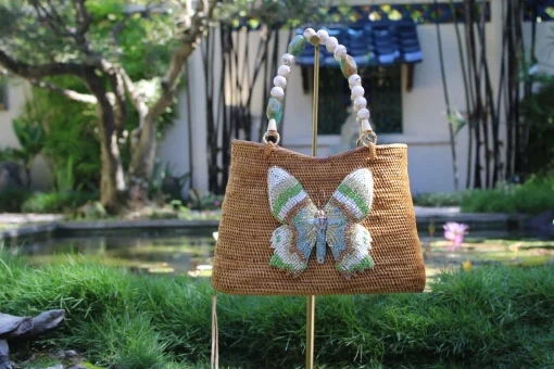 Multi Swarovski Butterfly Bag with Gemstone Handle