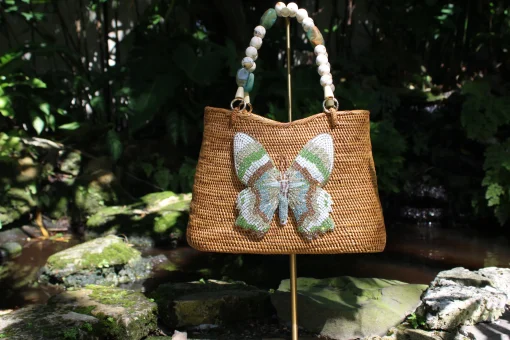 Multi Swarovski Butterfly Bag with Gemstone Handle