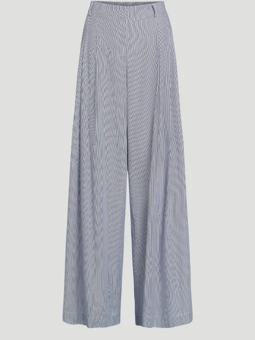 New Didi Wide-Leg Pant in White & Navy