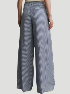 New Didi Wide-Leg Pant in White & Navy
