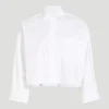 Next Ex Cotton Cropped Shirt in White