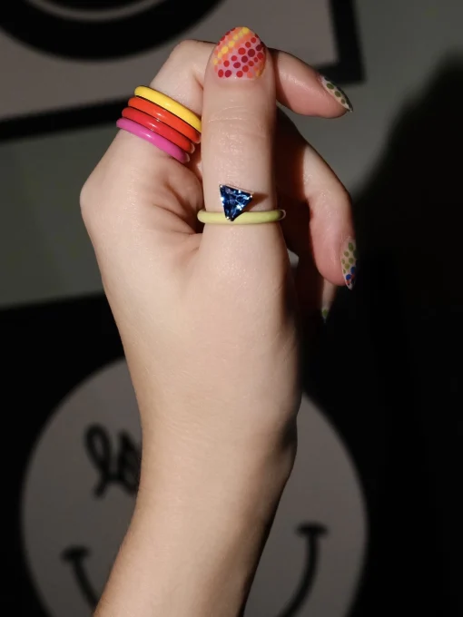 Pink Unicorn Rainbow Enamel Stacking Ring