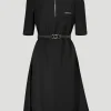 Prada Short Sleeve Dress with Zip Front and Belt