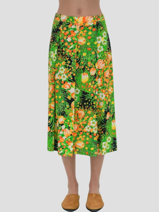 Pull on Pleated Midi Skirt