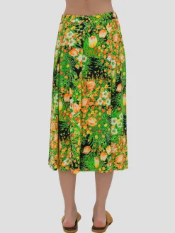Pull on Pleated Midi Skirt