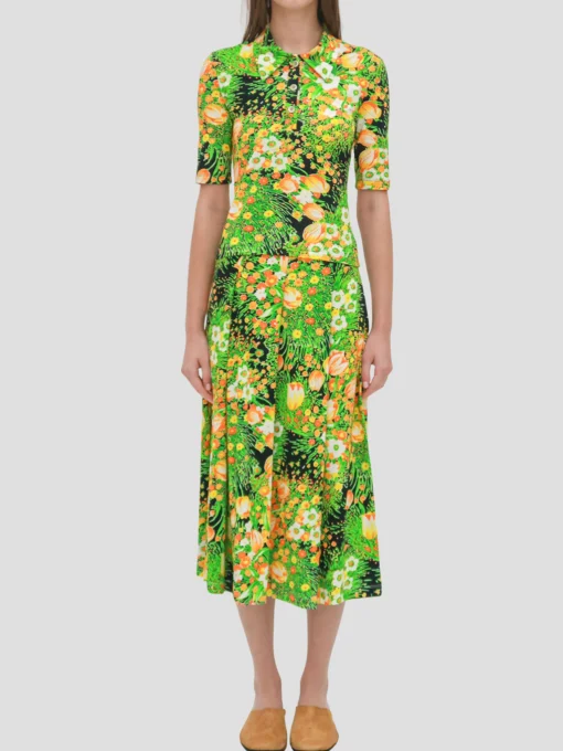 Pull on Pleated Midi Skirt