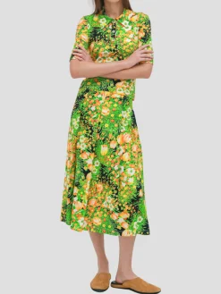 Pull on Pleated Midi Skirt