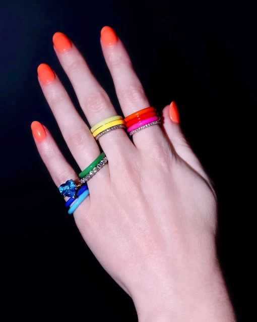 Purple Unicorn Rainbow Enamel Stacking Ring