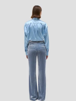 Regina Silk Shirt in Sky Blue