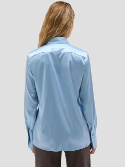 Regina Silk Shirt in Sky Blue