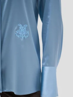 Regina Silk Shirt in Sky Blue