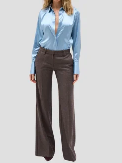 Regina Silk Shirt in Sky Blue