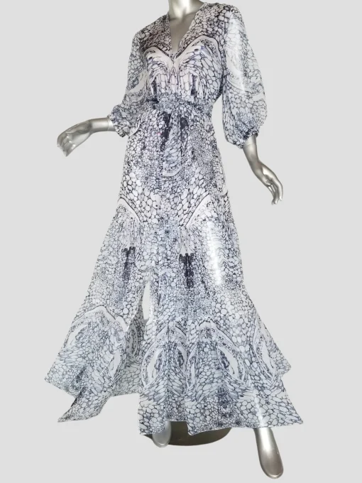 Santorini Maxi Dress in Blue and White
