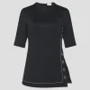 Short Sleeve Snap Top in Black