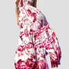 Sofia Dress in Red and White