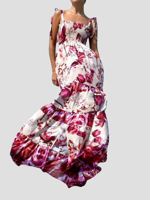 Sofia Dress in Red and White