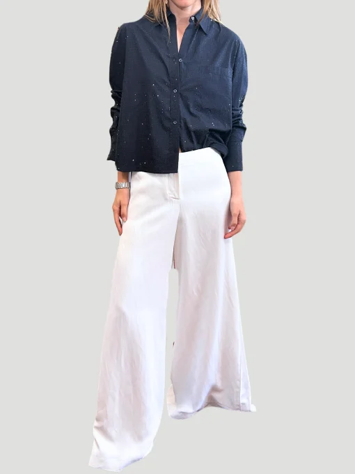 Stevie Wide-Leg Trouser in White