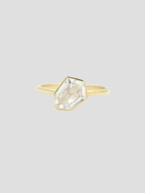 White Topaz Shield Jollie Ring
